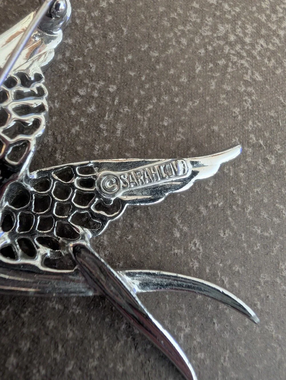 Vintage Sarah Coventry Silver Tone Bird Brooch
